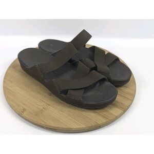Crocs Sandals Womens‎ 11 Meleen Brown Slip On Slides Strappy Beach Vacation